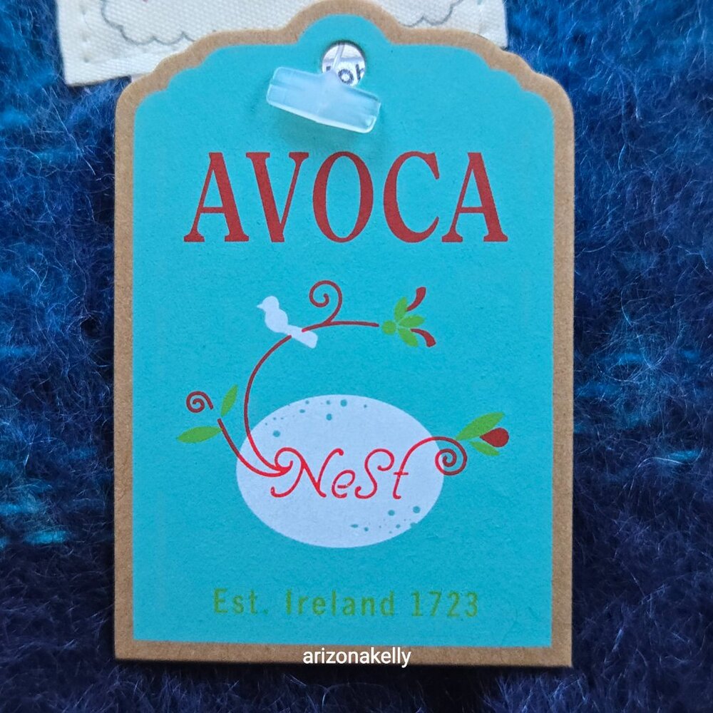 NWT Kid Mohair Scarf Blue Avoca Tweed - Picture 6 of 16